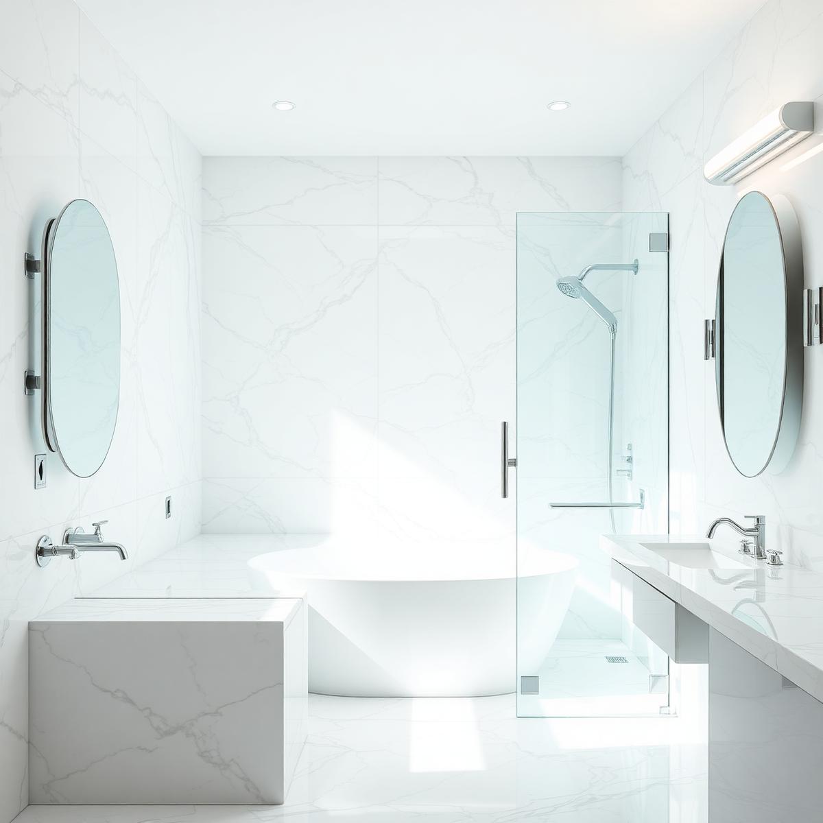Spotless marble bathroom
