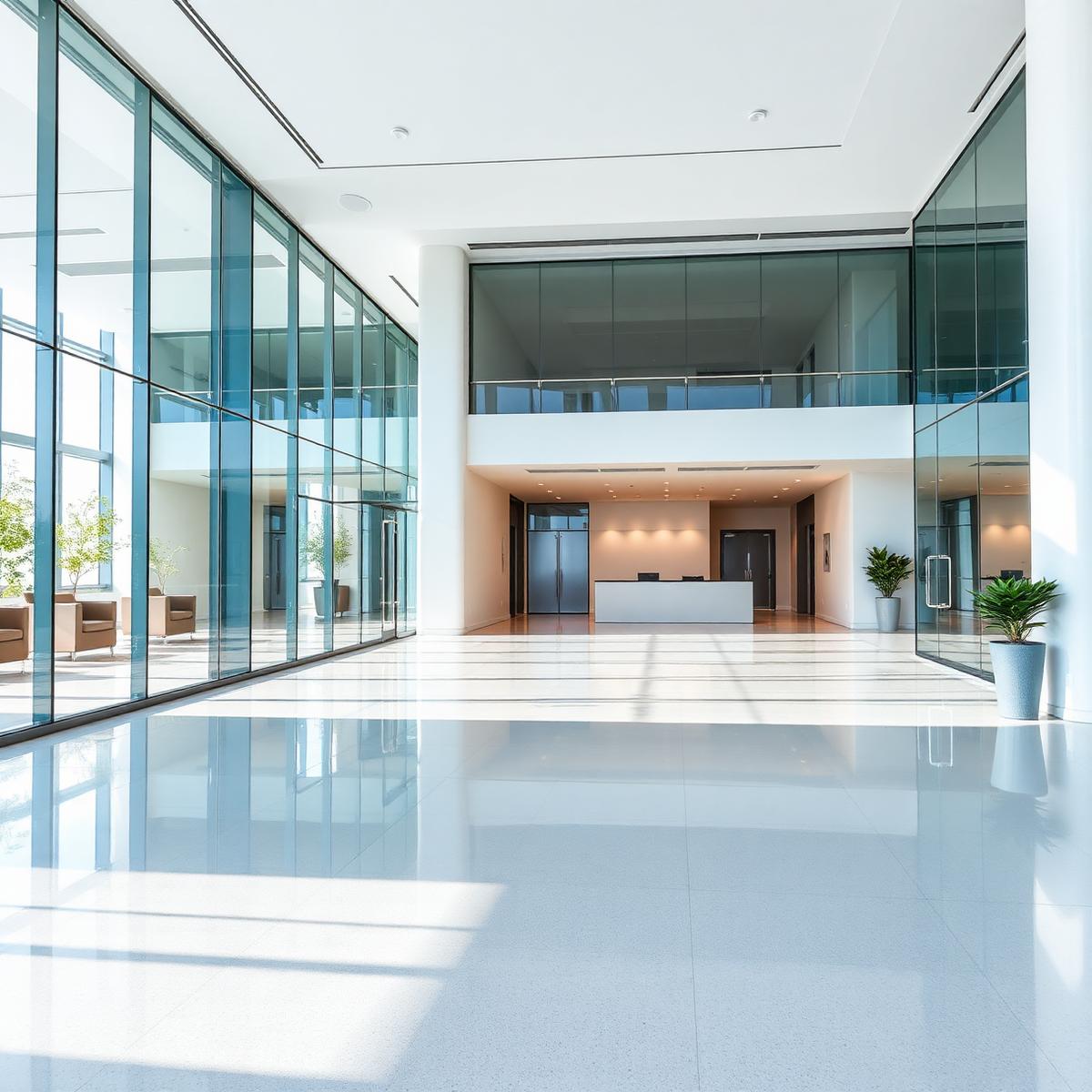 Polished commercial office lobby