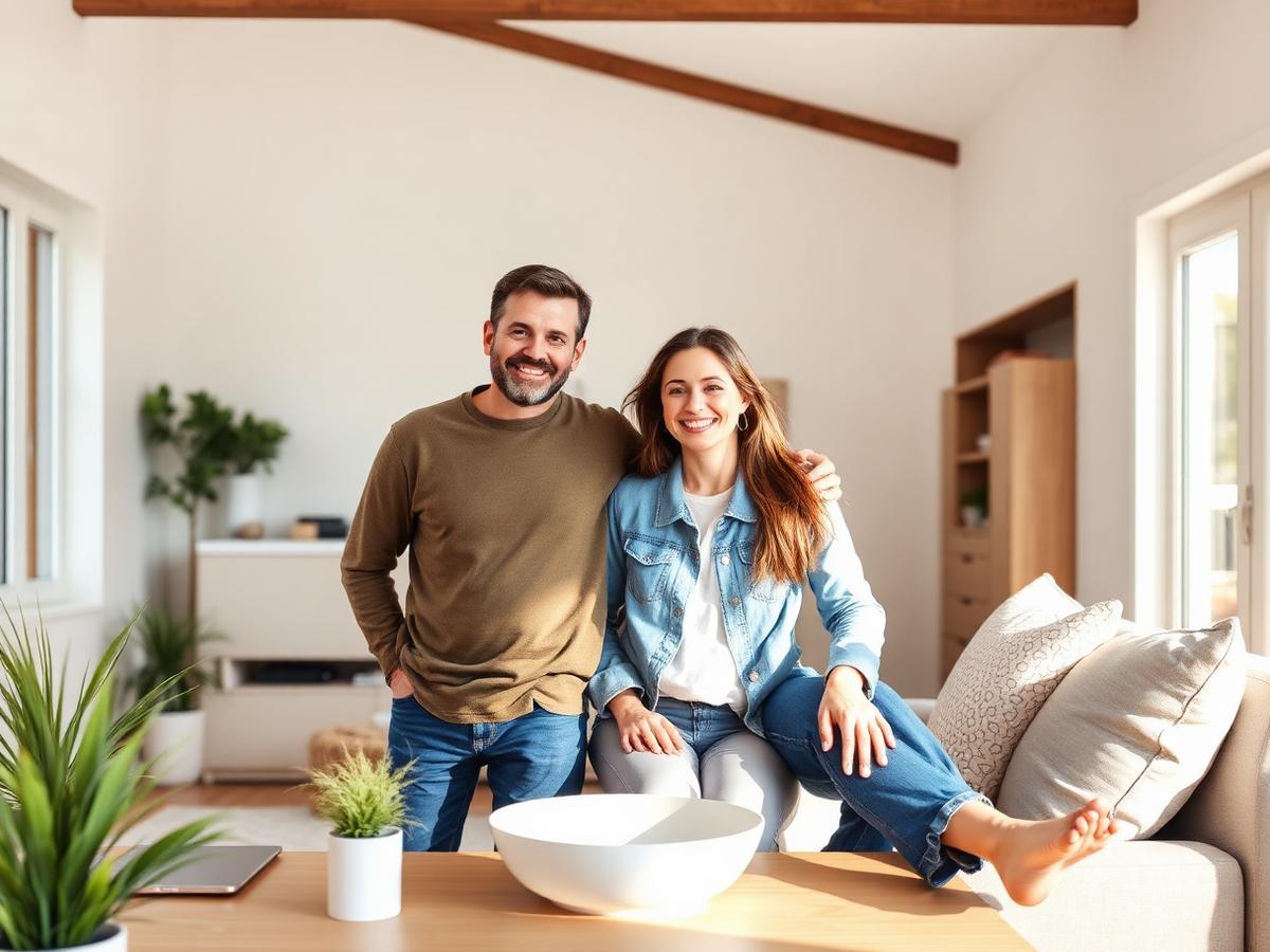 Happy customers in their freshly cleaned home